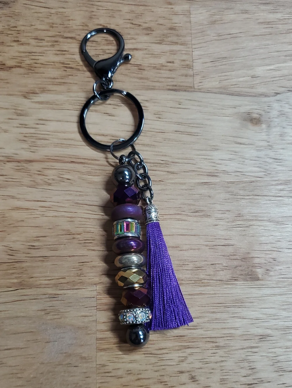 Purple Tassel Bead Keychain - Women Accessories